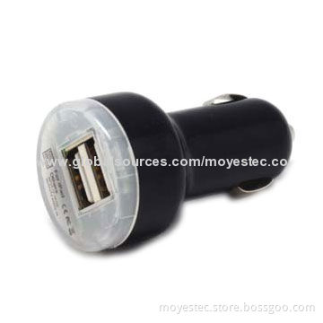 5V/2A Dual-USB Car Charger for iPad Mini, Black Housing with CE and RoHS Marks